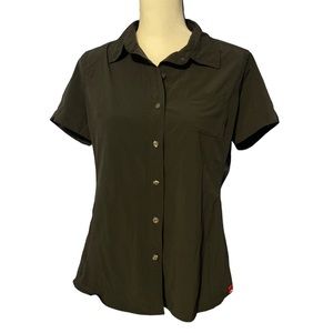 The North Face Black Button Down Top Shirt Short Sleeve Ladies Sz L